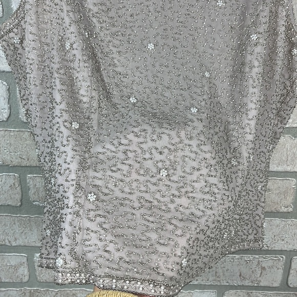 Adrianna Papell Occasions Silk Bead Embroidered Tank- Size 6 - Picture 3 of 6